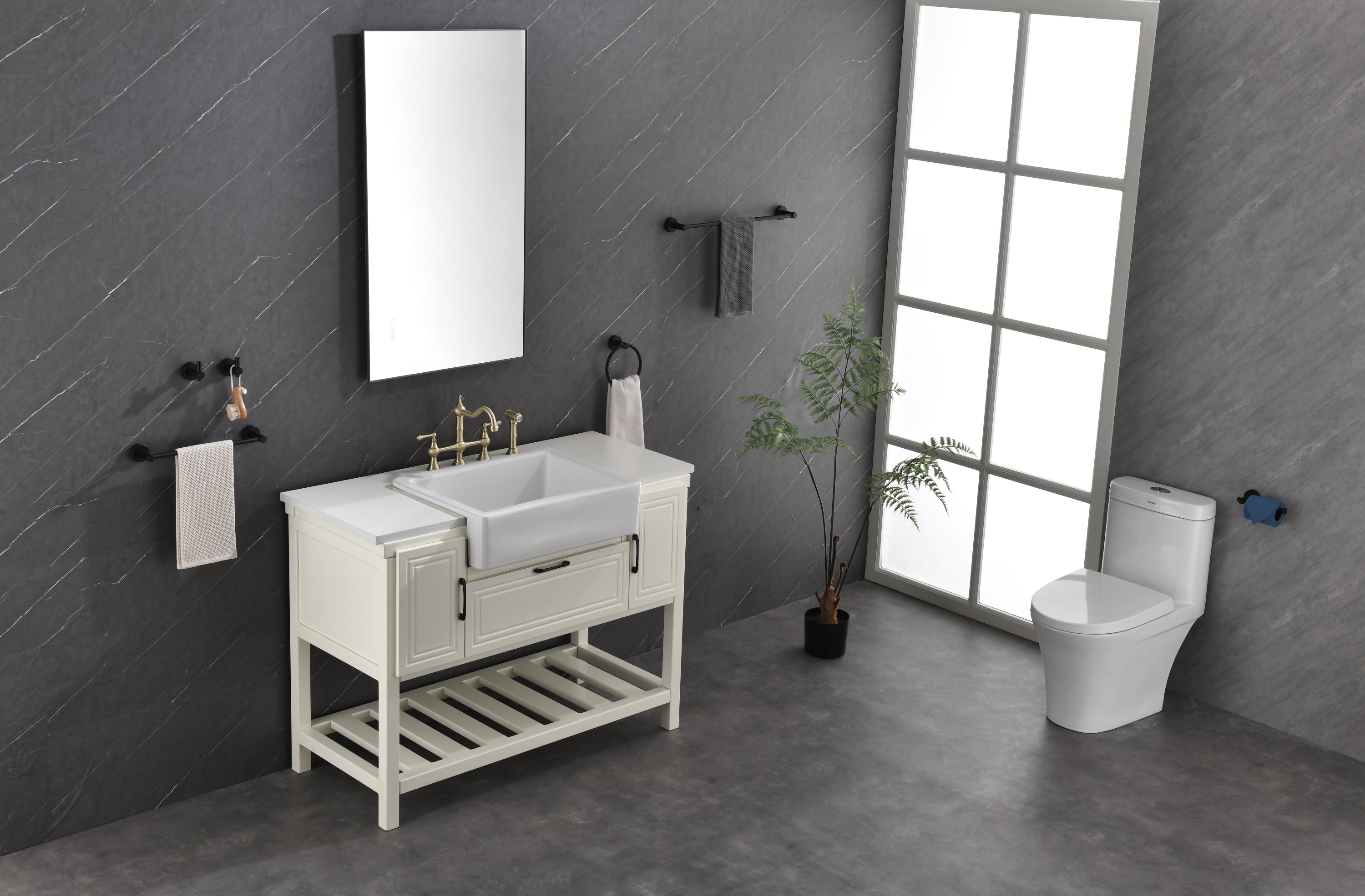 bathroom led mirror is multi-functional and each function is controlled by a smart touch button.