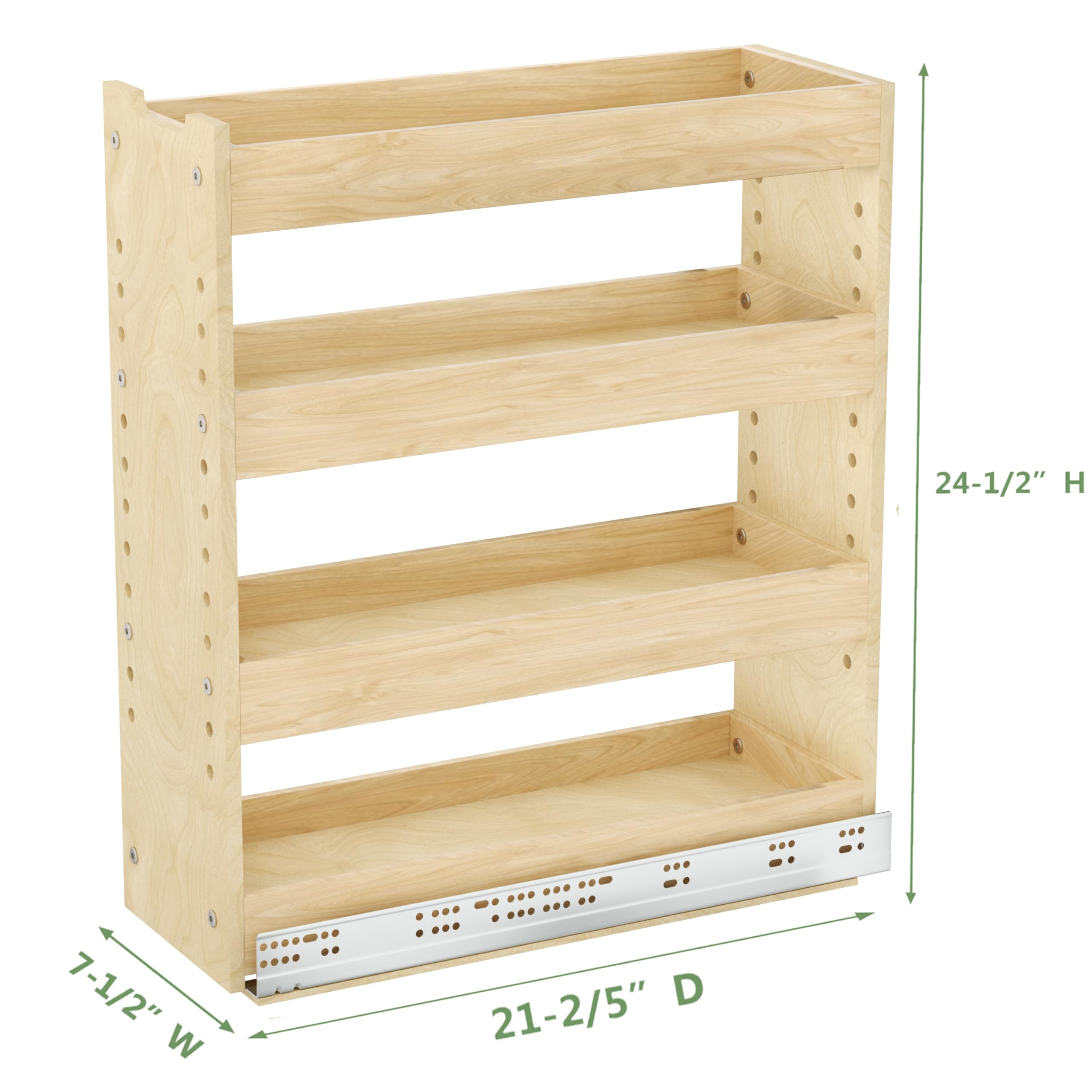 Wood Adjustable Pull Out Cabinet Organizer