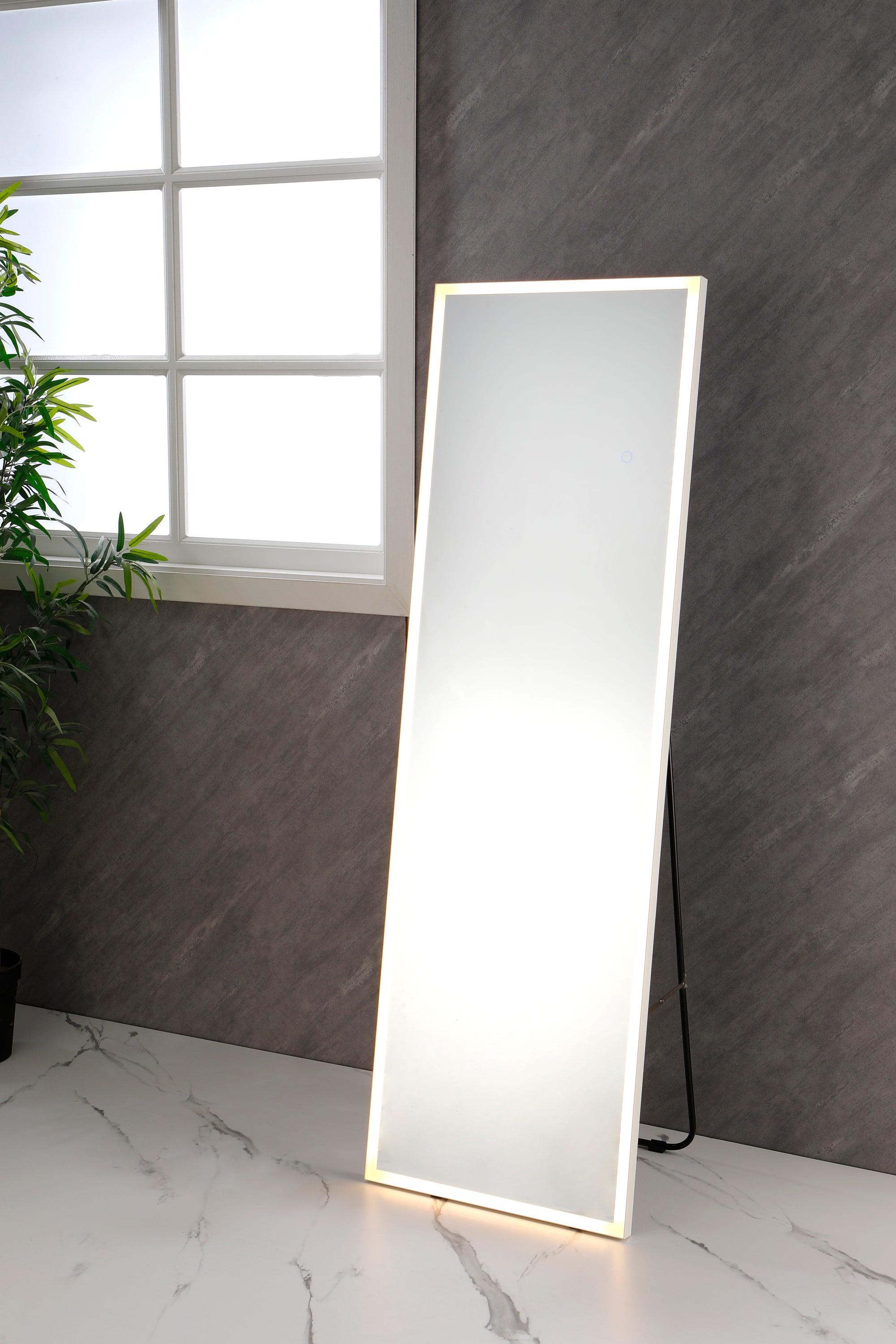 62*20 Full Length Mirror with LED Lights, Free Standing Tall Mirror, Lighted Floor Mirror, Wall Mounted Hanging Mirror, Full Body Mirror w/Dimming & 3 Color Lighting for Bedroom