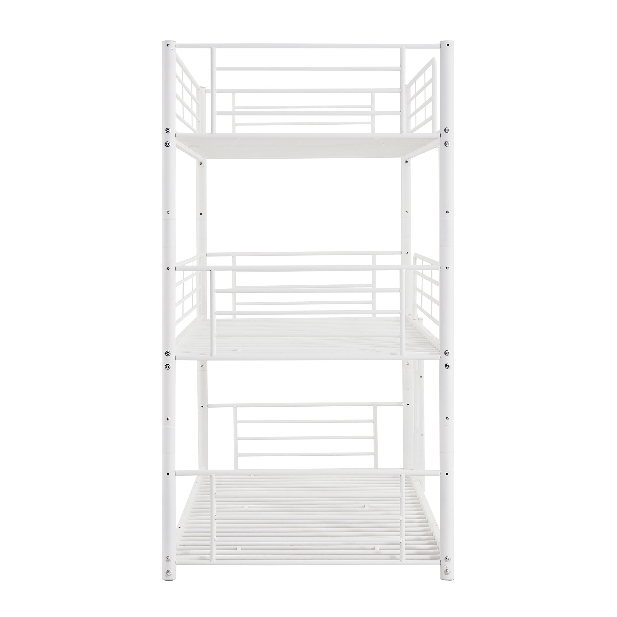 Twin-Twin-Twin Triple Bed with Built-in Ladder, Divided into Three Separate Beds,White(OLD SKU:LP000197AAK)