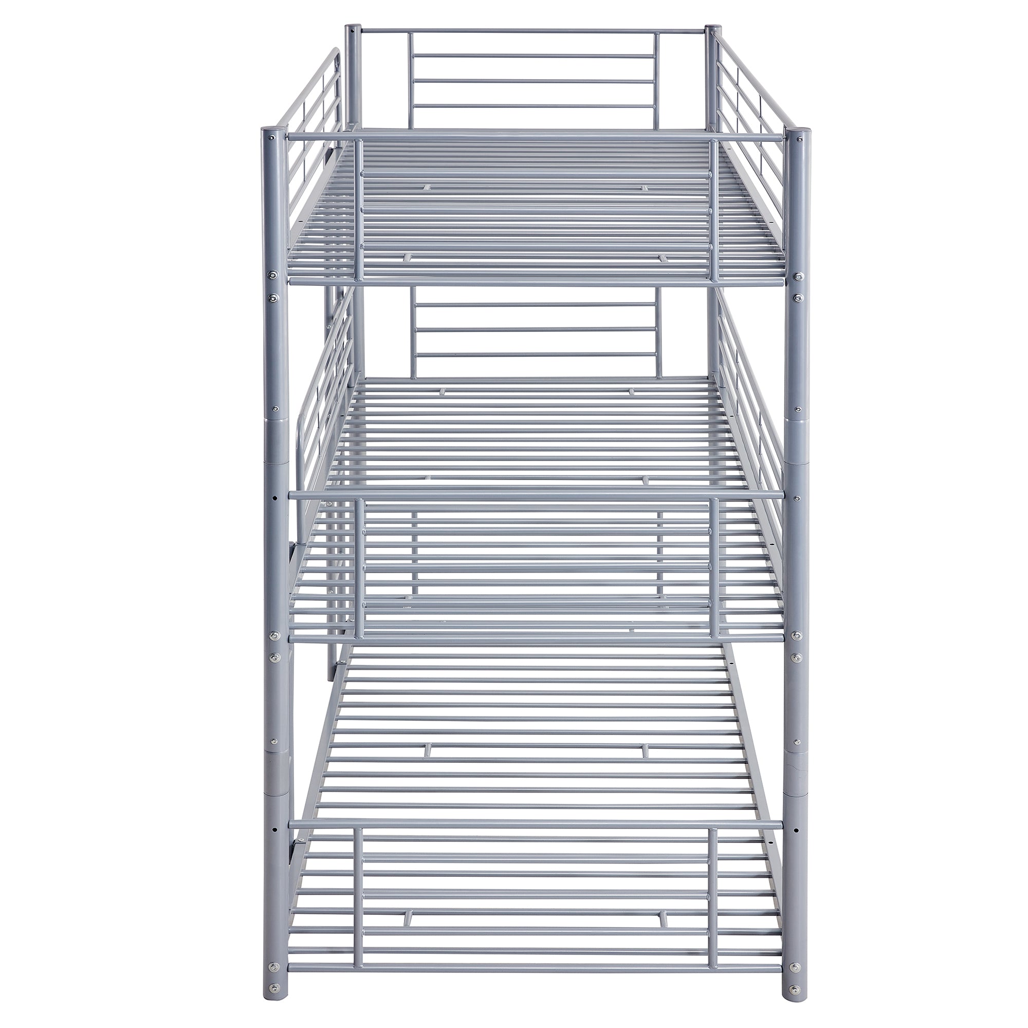 Twin-Twin-Twin Triple Bed with Built-in Ladder, Divided into Three Separate Beds,Gray(OLD SKU:LP000197AAE)