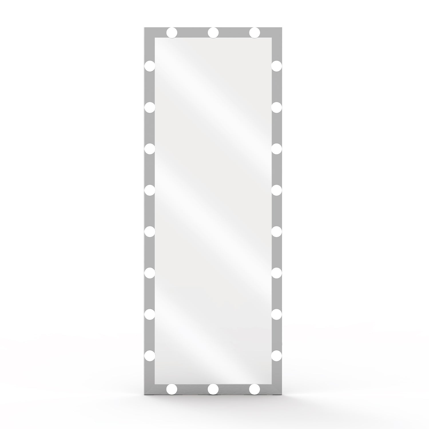 Full Length Mirror with Lights Full Body Vanity Mirror with 3 Color Modes Lighted Standing Floor Mirror for Dressing Room Bedroom Wall Mounted Touch Control Silver 63"x24"