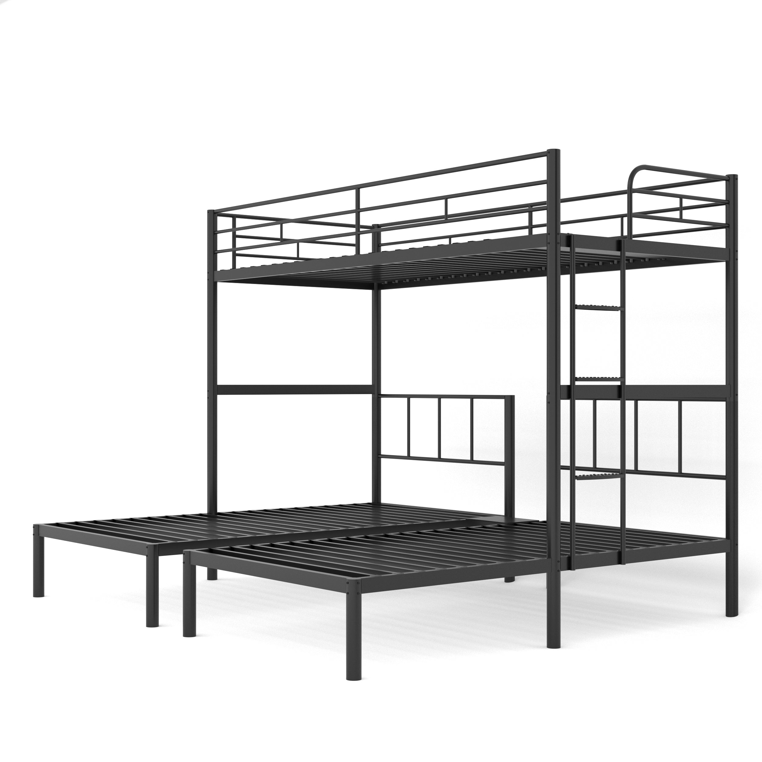 Metal Twin over Twin&Twin Triple Bed for Kids,Comfortable Rungs,CPC Certified,No Box Spring Needed,Heavy Duty,Easy to Assemble