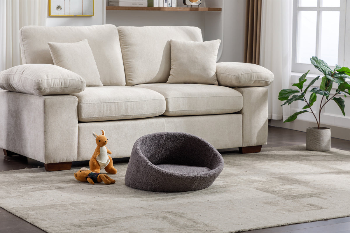 PANGPANG Cat Bed Pet Sofa With Solid Wood frame, Cashmere cover,Mid Size,GREY