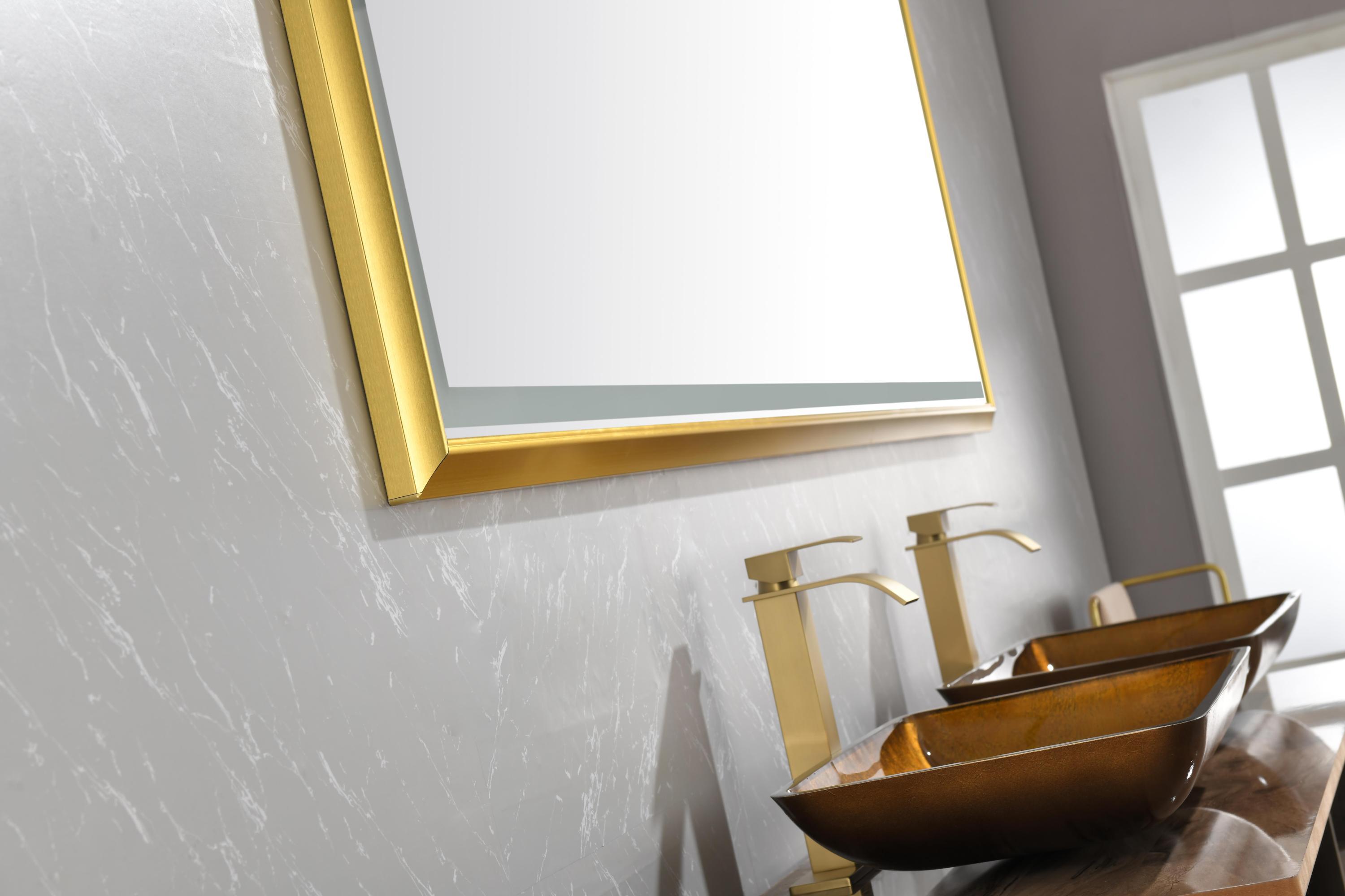bathroom led mirror is multi-functional and each function is controlled by a smart touch button.