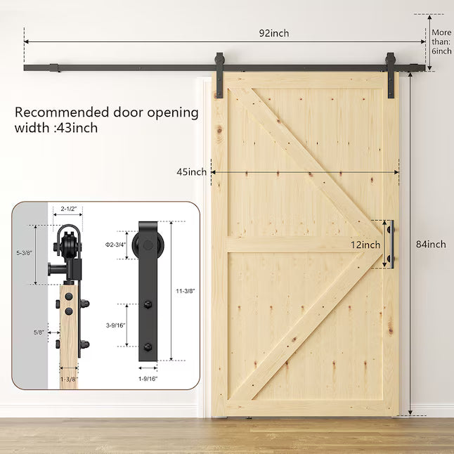 Sliding Barn Doors withHardware Kit Wood Unfinished Solid Pine Barn Doors with Track Kit