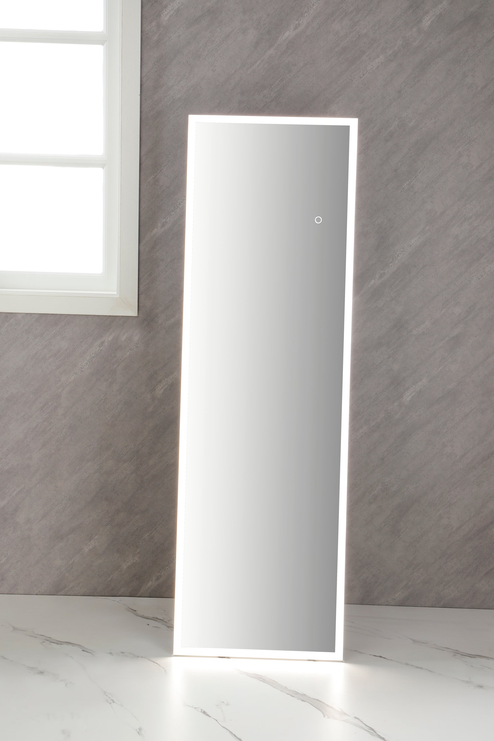 62*20 Full Length Mirror with LED Lights, Free Standing Tall Mirror, Lighted Floor Mirror, Wall Mounted Hanging Mirror, Full Body Mirror w/Dimming & 3 Color Lighting for Bedroom