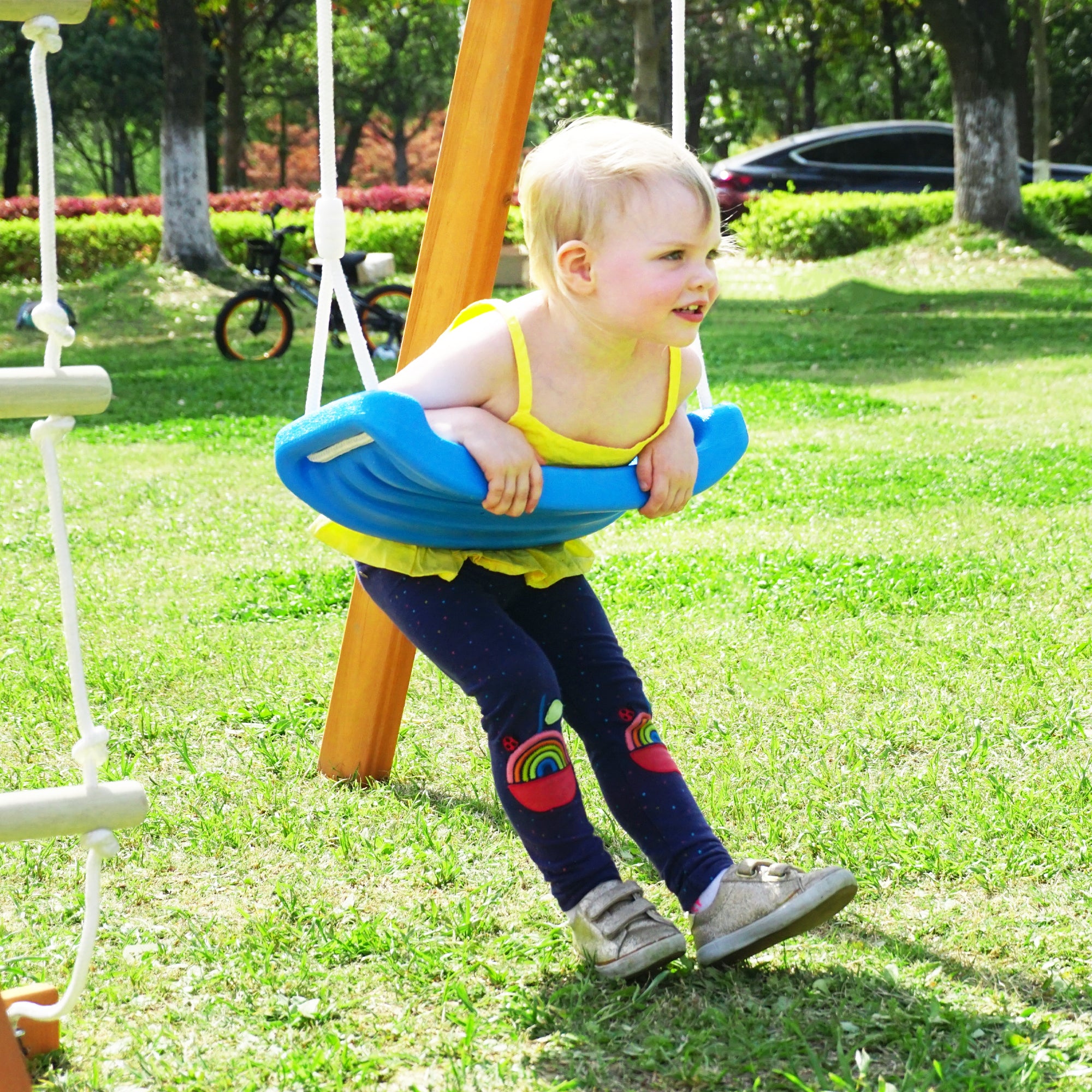 Wooden Swing-N-Slide Set: Ideal for Backyard Fun with Slide, Swings, and Climber. Toddler-Friendly and Easy to Assemble