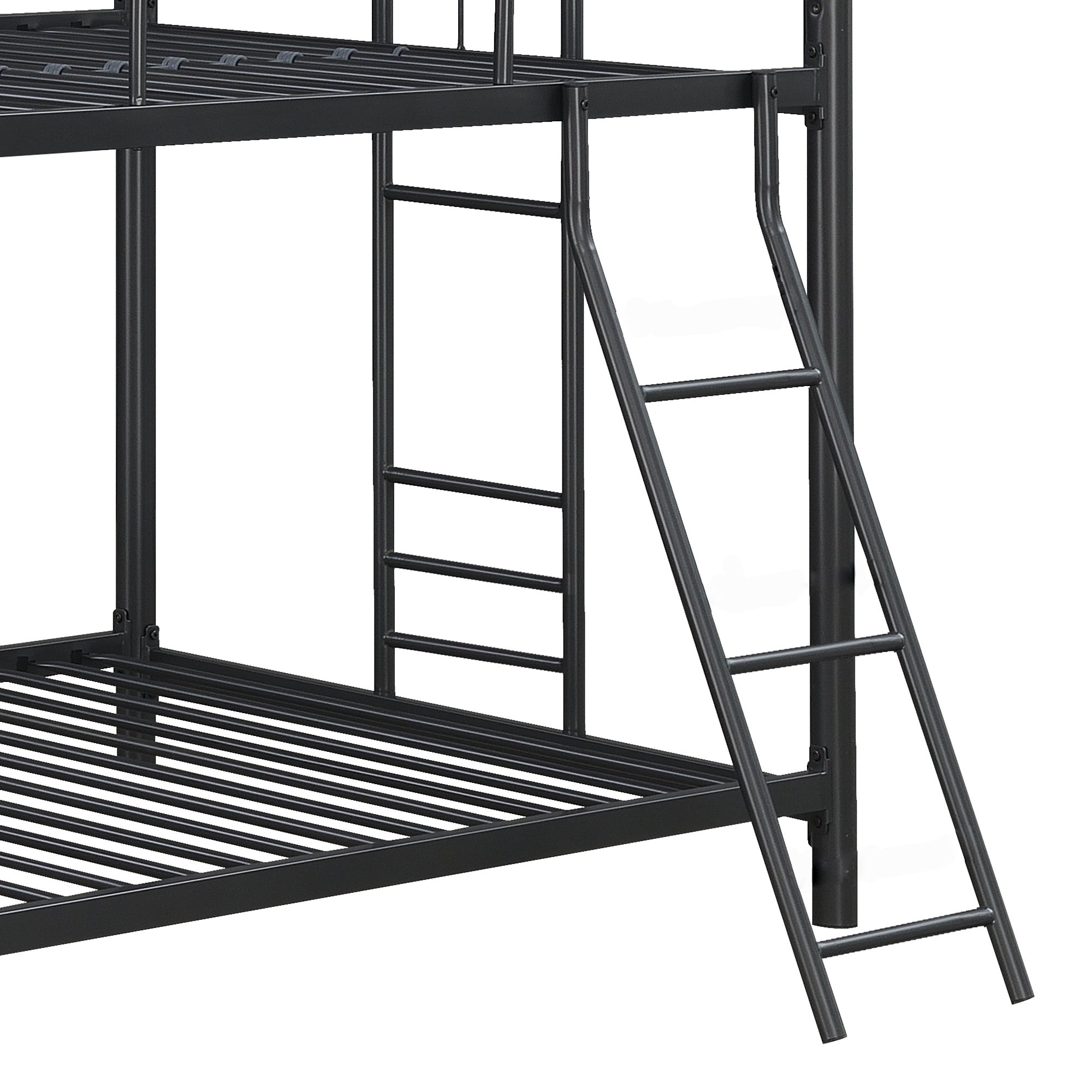 Furniture Triple Bunk Bed, Twin/Twin/Twin, black