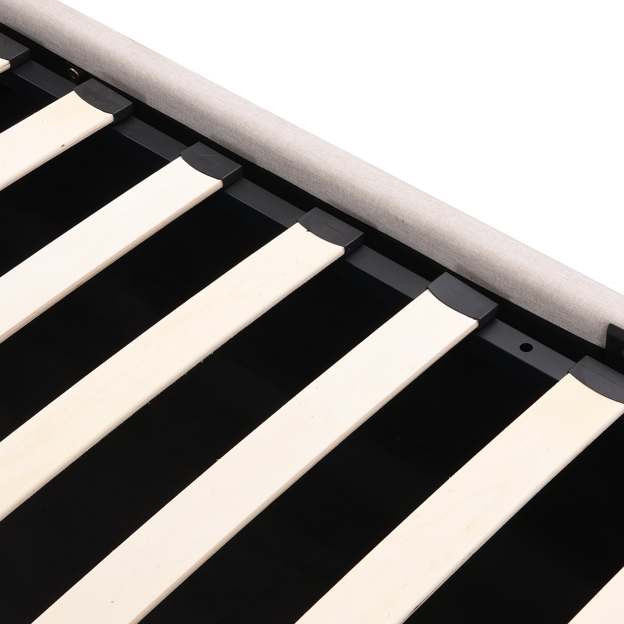 Queen Size Upholstered Bed with Hydraulic Storage System and LED Light, Modern Platform Bed with Button-tufted Design Headboard, Beige