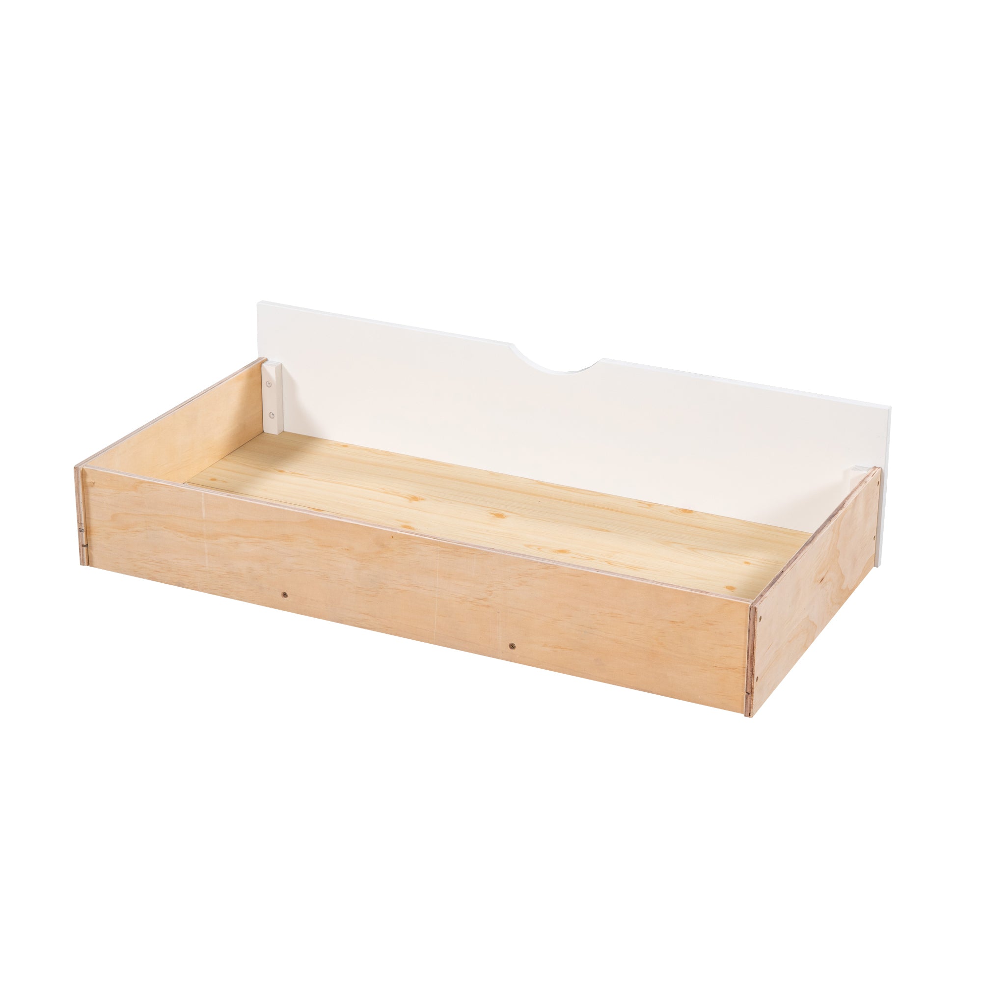 Twin Size House Bed with Roof, Window and Drawer - Pink + White