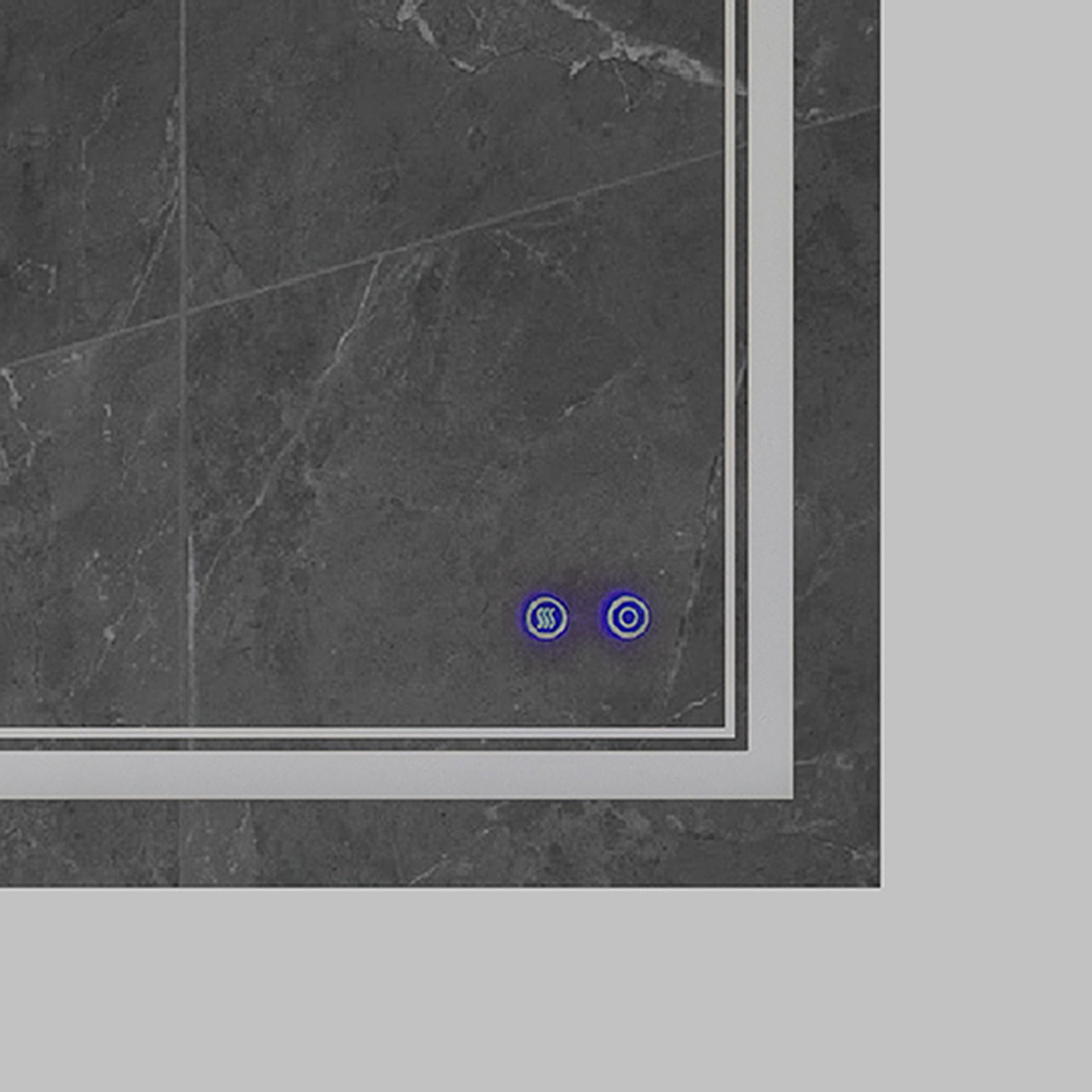 40 x 24 Inch Frameless LED Illuminated Bathroom Wall Mirror, Touch Button Defogger, Rectangular, Silver