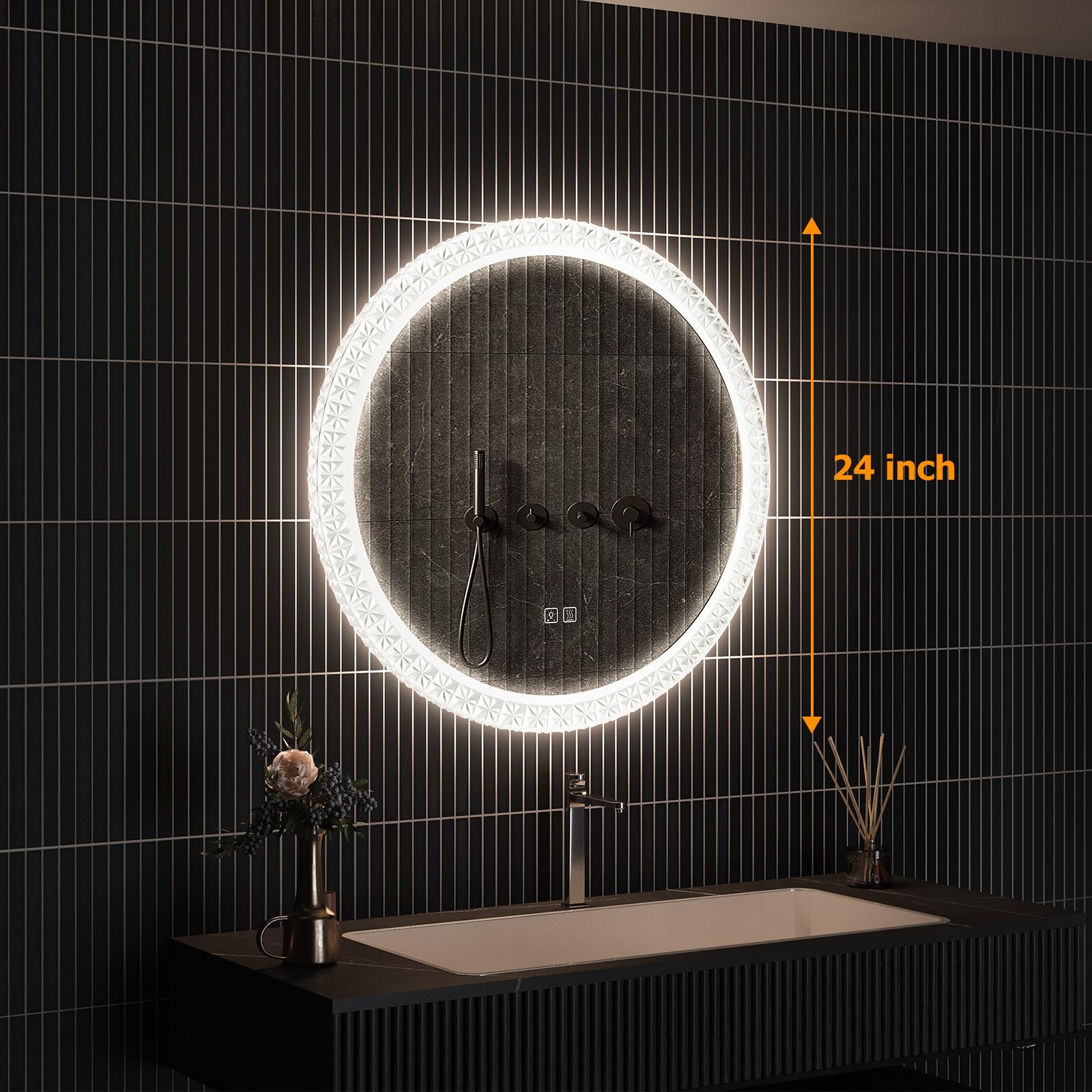 Round Acrylic LED Bathroom Mirror