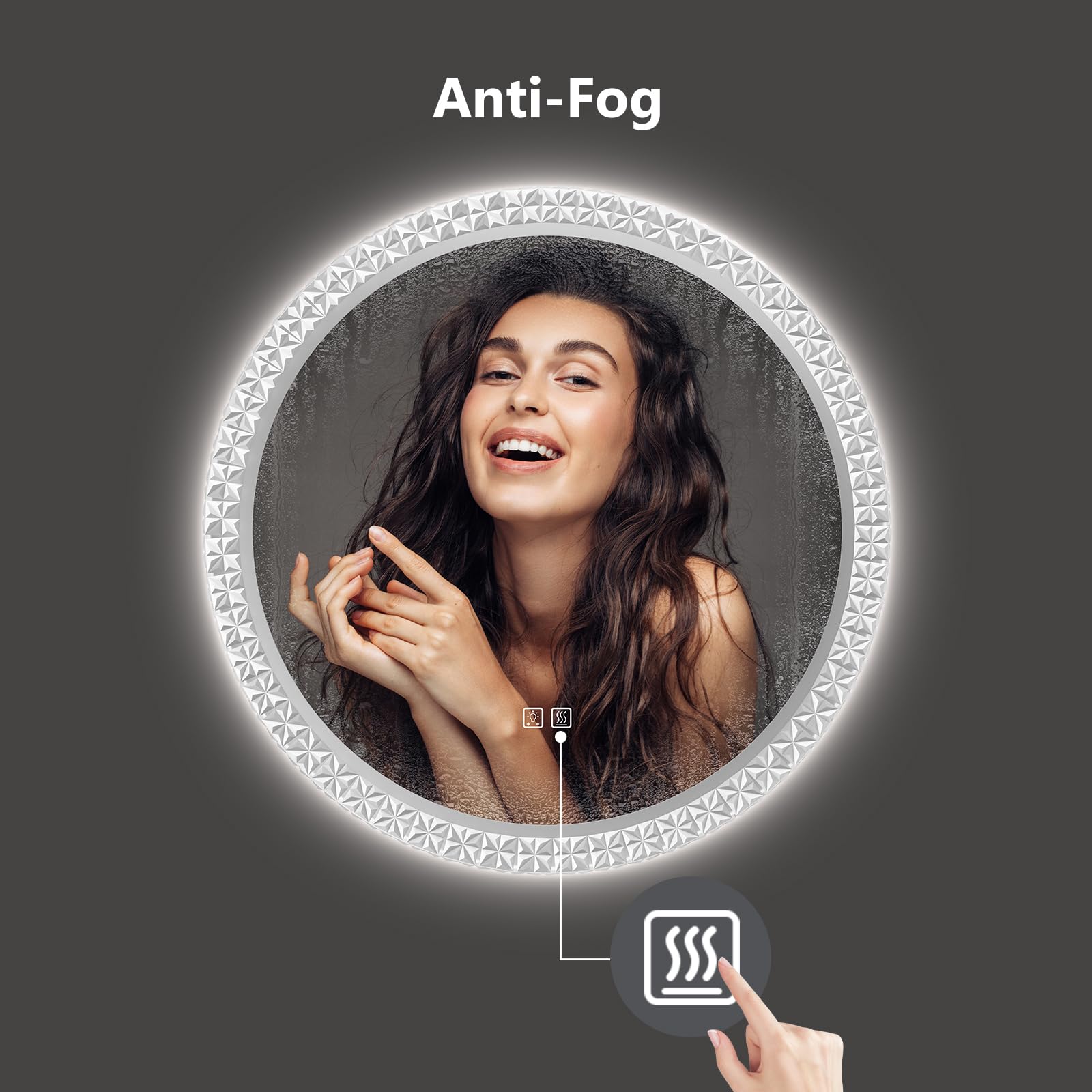 Round Acrylic LED Bathroom Mirror