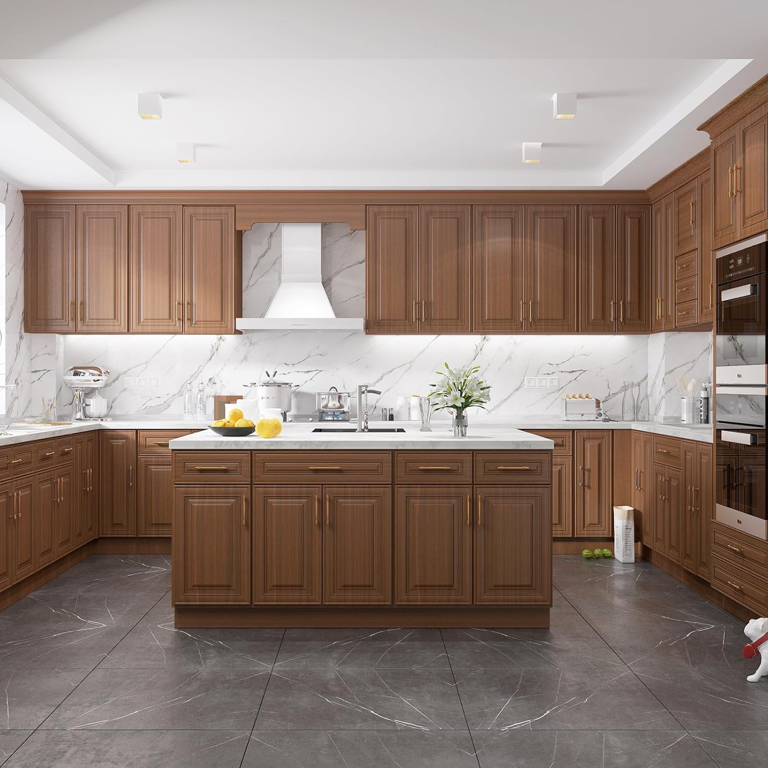 24"D Birch Solid Wood 3 Drawer Base Kitchen Cabinet 3DB