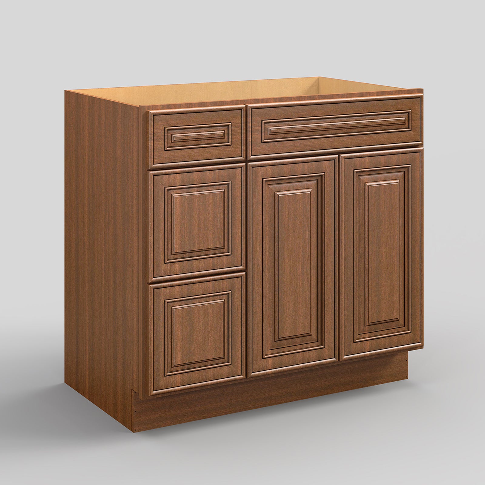 V Series One Left Door Three Drawer Bathroom Vanity Base Cabinet, Kitchen Cabinet
