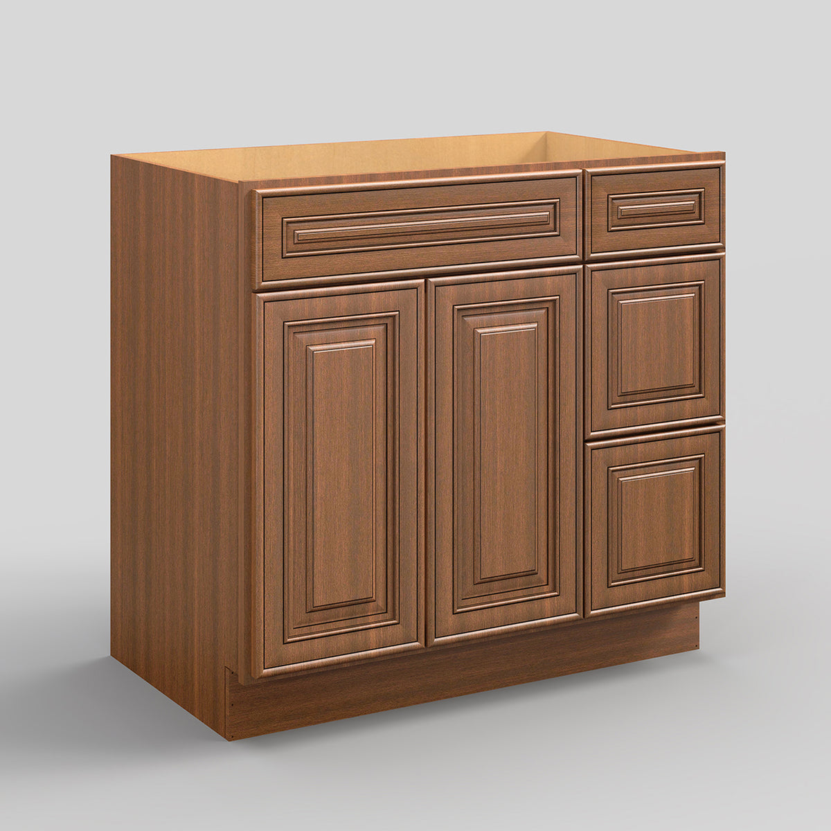 V Series One Left Door Three Drawer Bathroom Vanity Base Cabinet, Kitchen Cabinet