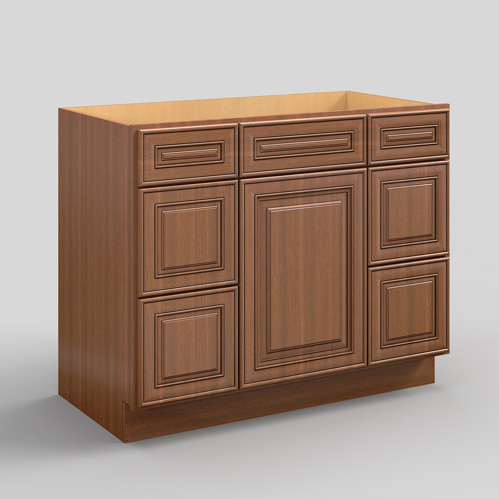 V Series Six Drawer Bathroom Vanity Base Cabinet, Kitchen Cabinet