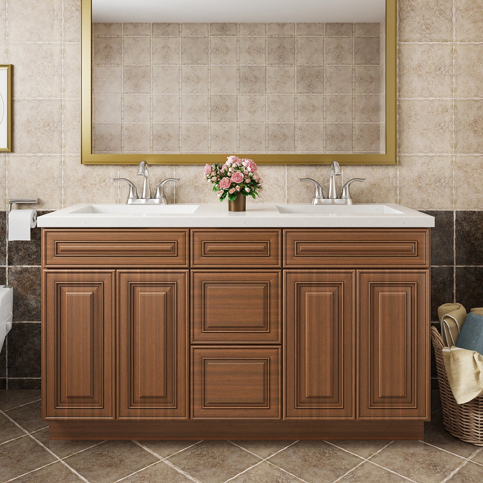 V Series VSDB Three Drawer Bathroom Vanity Base Cabinet, Kitchen Cabinet
