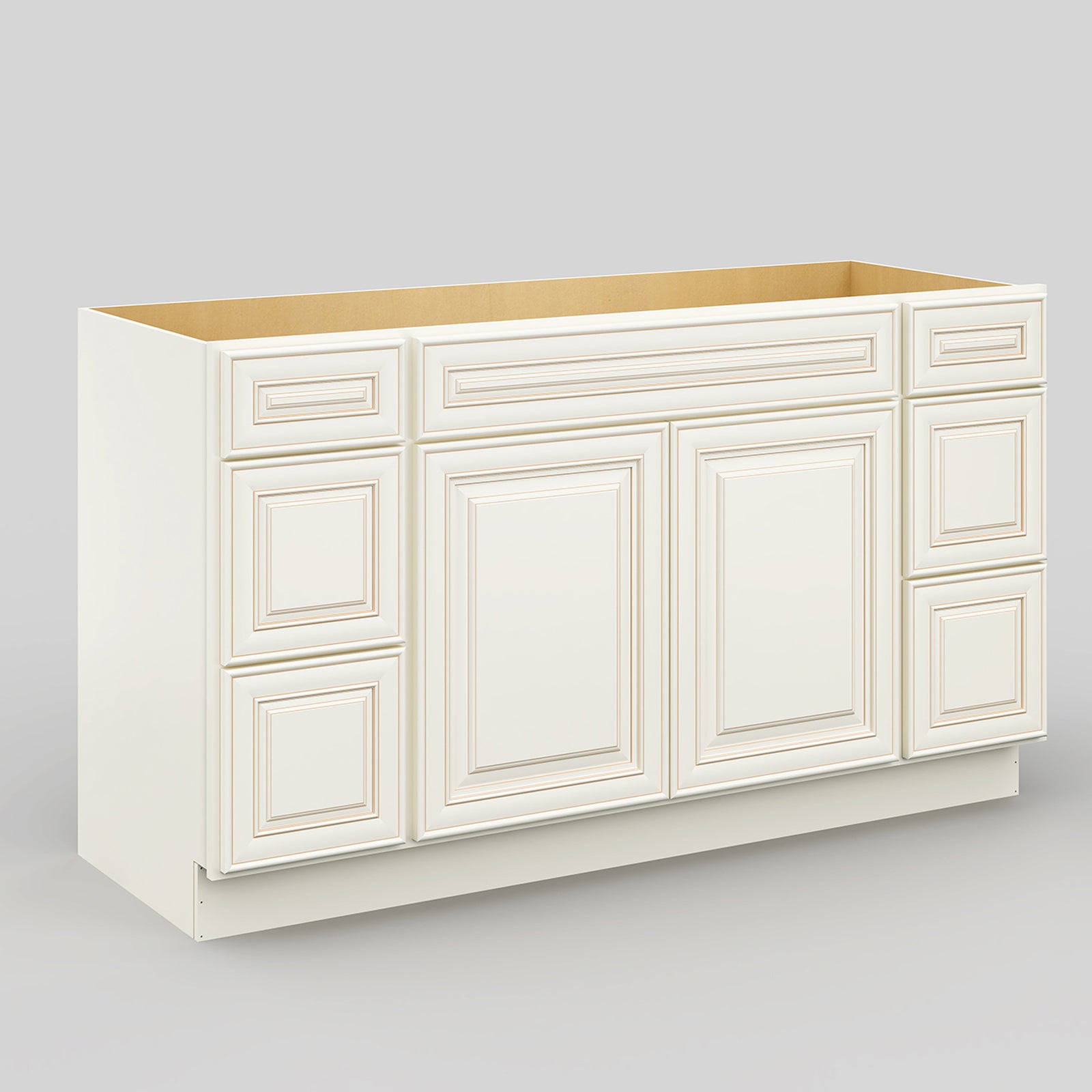V Series Six Drawer Bathroom Vanity Base Cabinet, Kitchen Cabinet