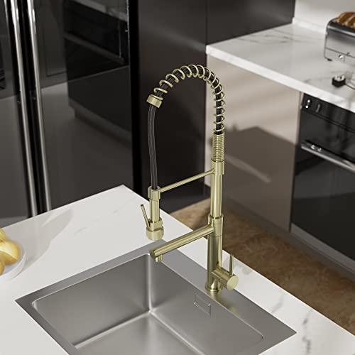 Commercial Pre-Rinse Kitchen Faucet Single Handle & Pull Down Sprayer