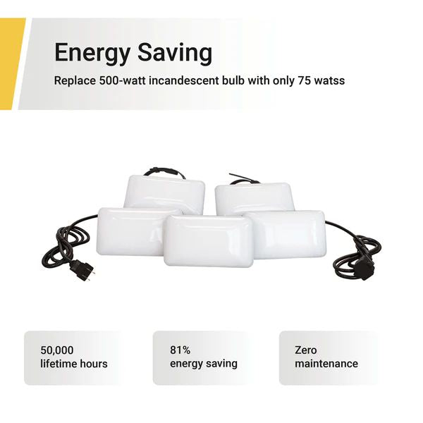 GT-421CP 50 ft. 50-Watt 5 Adjustable Light Heads White Strip Linkable Light Fixture 17.72 in. x 11.81 in. x 12.99 in. (2-Pack)