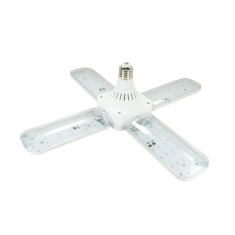 12.4 in. 4-Light 40.1 PPF LED White Grow Light for Plant Growth and Safety Guidance Signal with an E26 Base(4-Pack)