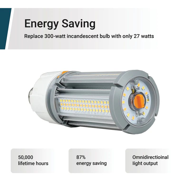 150-Watt Equivalent Cob E26 3900 Lumens LED Light Bulb 3000-5000K Sunlight Color Temperature in Bright White (4-Pack)
