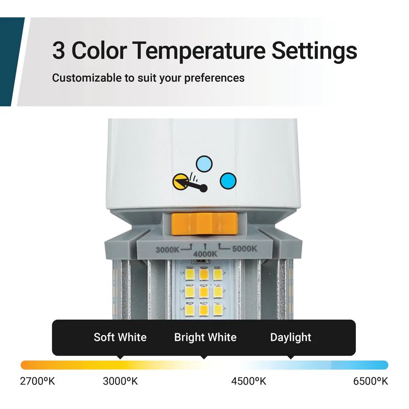 150-Watt Equivalent Cob E26 3900 Lumens LED Light Bulb 3000-5000K Sunlight Color Temperature in Bright White (4-Pack)