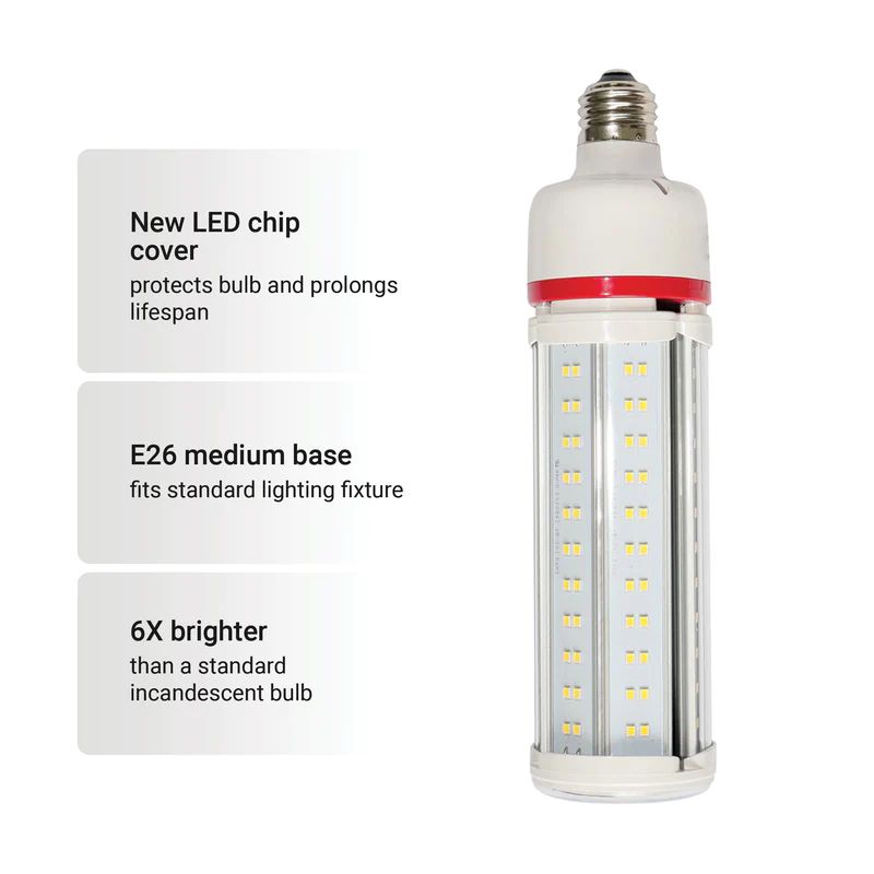 350-Watt Equivalent Cob E26 6975 Lumen robust LED Light Bulb 5000K in Bright White, a Bulb Included (4-Pack)