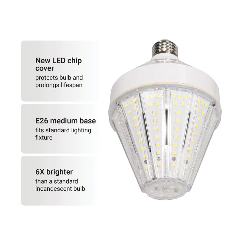 300-Watt Equivalent Cob E26 5200 Lumens robust LED Light Bulb 5000K in Bright White, a Bulb Included (8-Pack)
