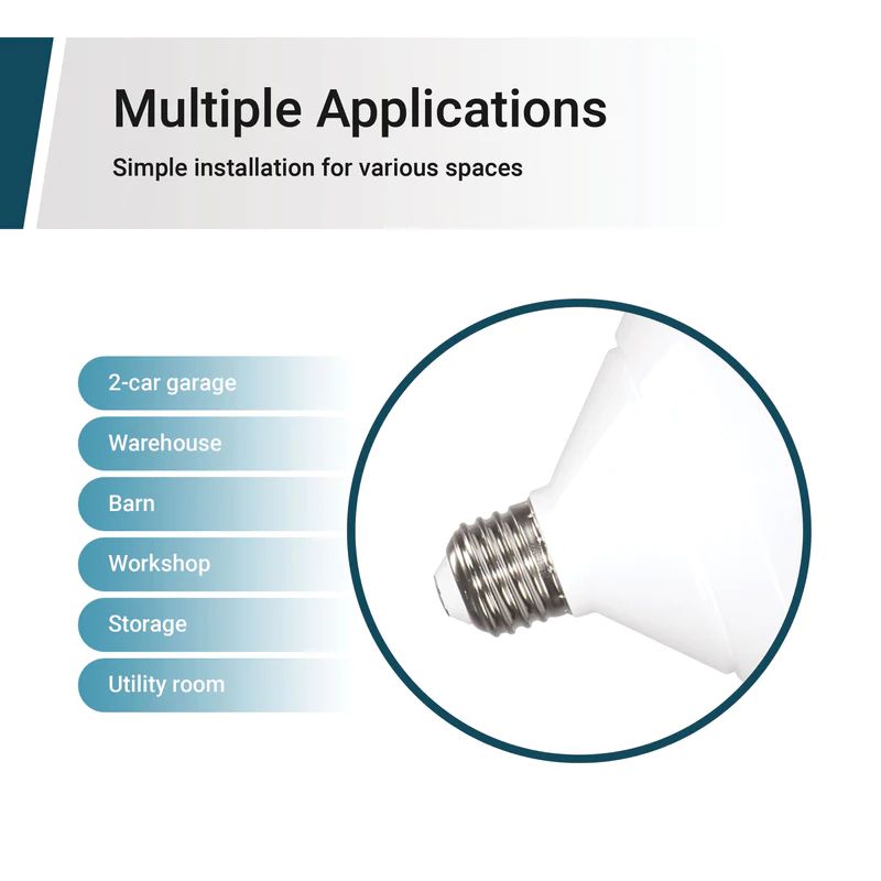 300-Watt Equivalent Cob E26 5200 Lumens robust LED Light Bulb 5000K in Bright White, a Bulb Included (8-Pack)