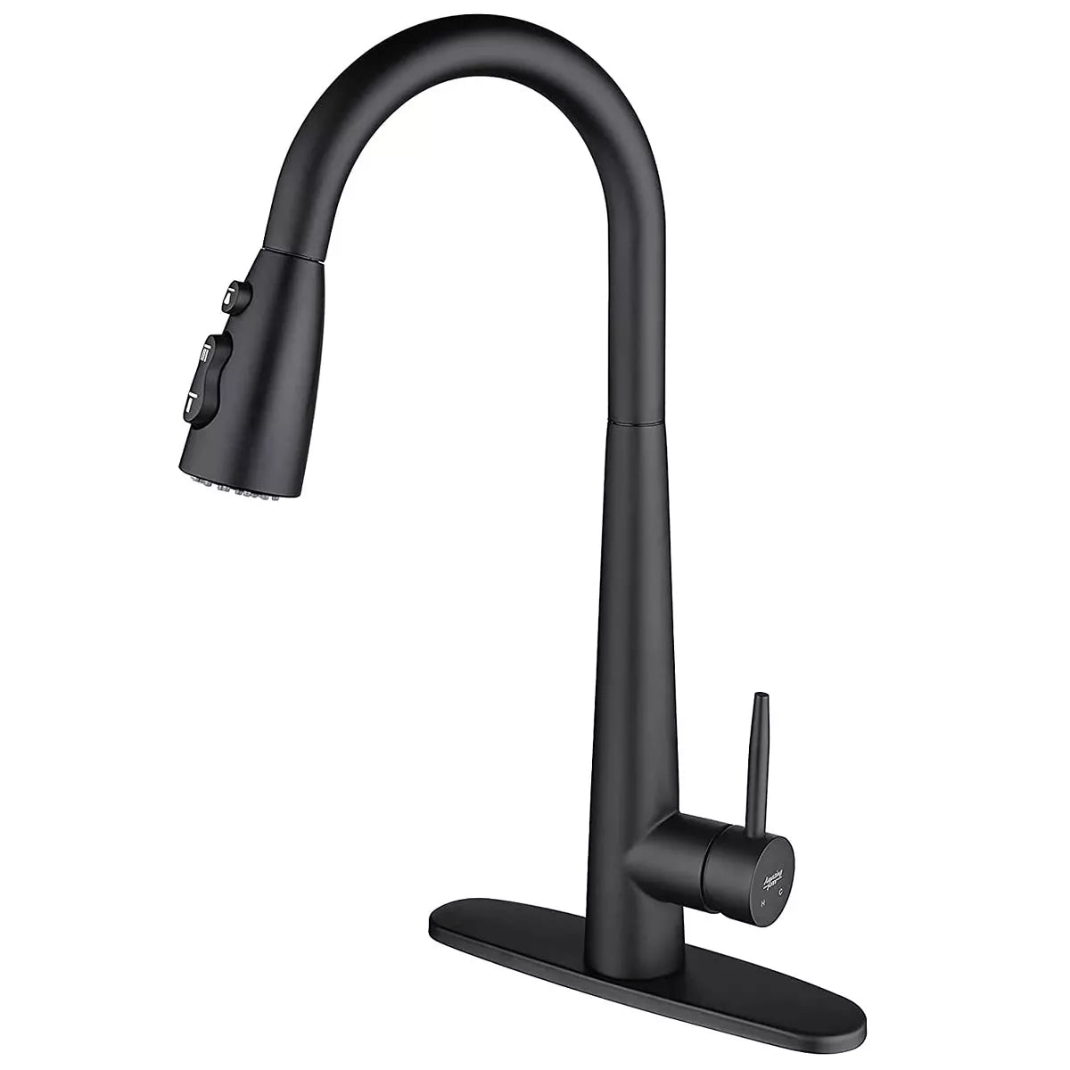 Single Handle Pull Down Sprayer Kitchen Faucet with 3 Modes in Matte Black