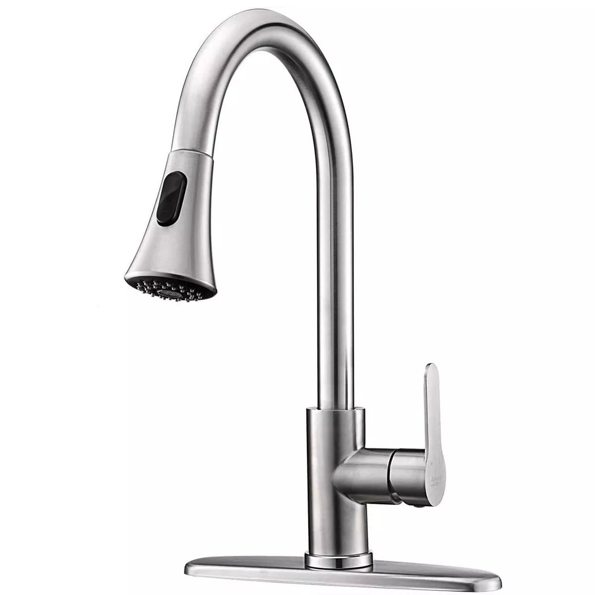 Brushed Nickel Kitchen Faucet with Pull Down Sprayer