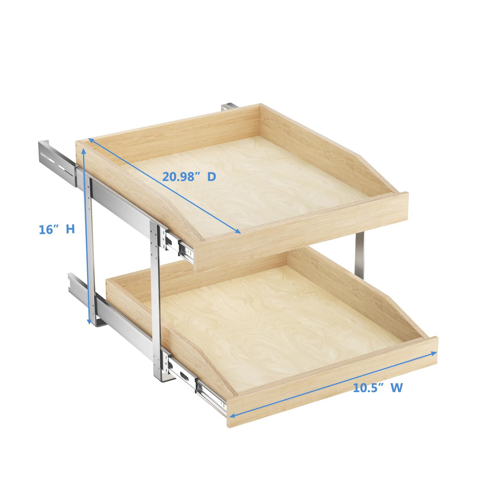 2 Tier Pull Slide Out Cabinet Organizer Hard Close