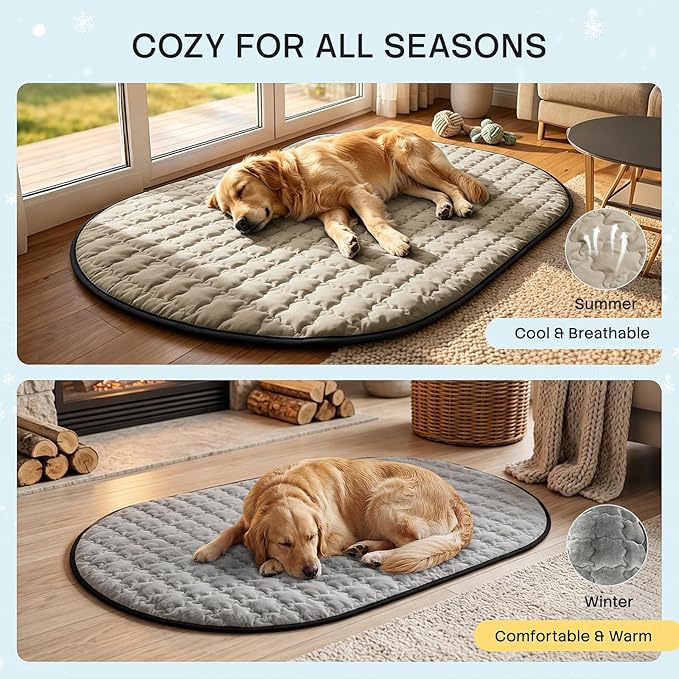ROOMTECT Dog Cooling Mat, 59" Extra Large Thick & Breathable Q-Max>0.5 Cooling Pad for Dog Waterproof Dual-Sided Fabric for All Seasons Pet Cooling Mat for Indoor and Outdoor