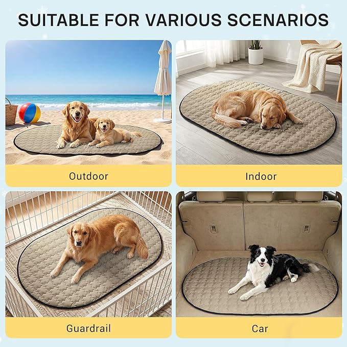 ROOMTECT Dog Cooling Mat, 59" Extra Large Thick & Breathable Q-Max>0.5 Cooling Pad for Dog Waterproof Dual-Sided Fabric for All Seasons Pet Cooling Mat for Indoor and Outdoor
