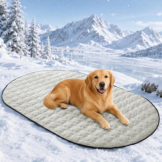 ROOMTECT Dog Cooling Mat, 59" Extra Large Thick & Breathable Q-Max>0.5 Cooling Pad for Dog Waterproof Dual-Sided Fabric for All Seasons Pet Cooling Mat for Indoor and Outdoor