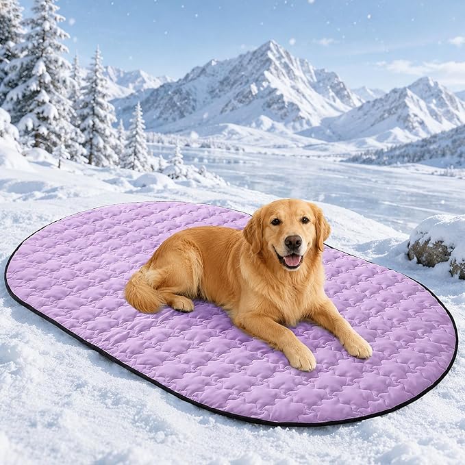 ROOMTECT Dog Cooling Mat, 59" Extra Large Thick & Breathable Q-Max>0.5 Cooling Pad for Dog Waterproof Dual-Sided Fabric for All Seasons Pet Cooling Mat for Indoor and Outdoor