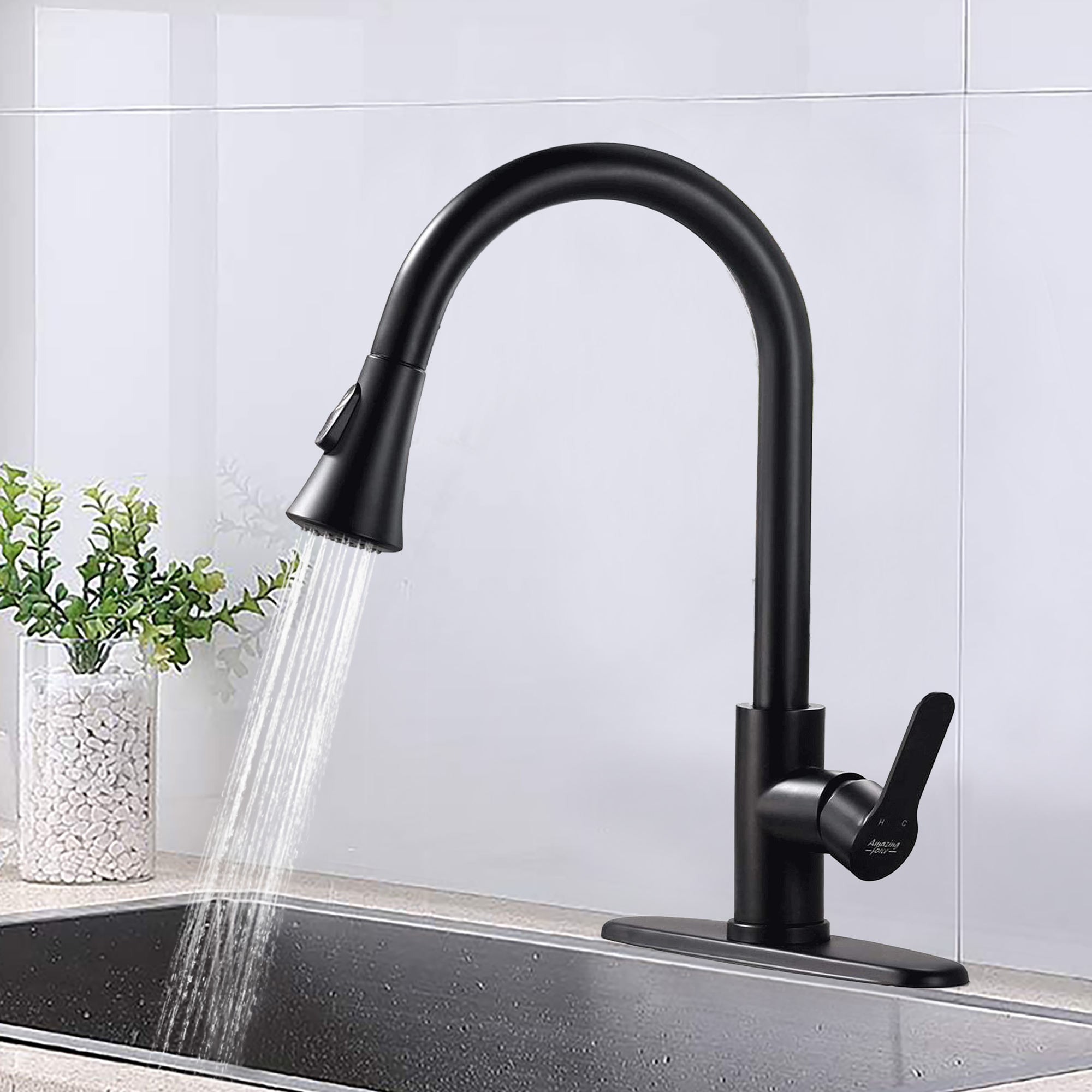 Kitchen Faucet with Pull Down Sprayer 2 Modes