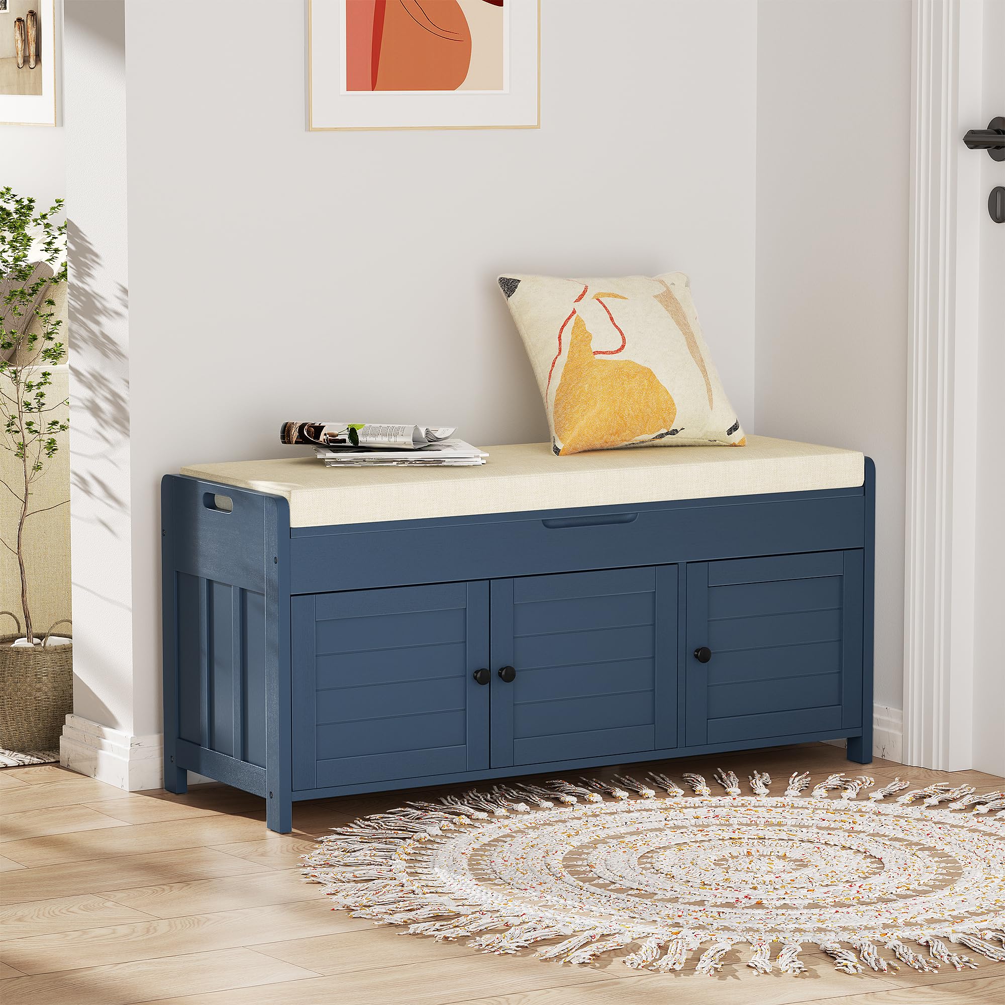 Shoe Storage Bench with Doors