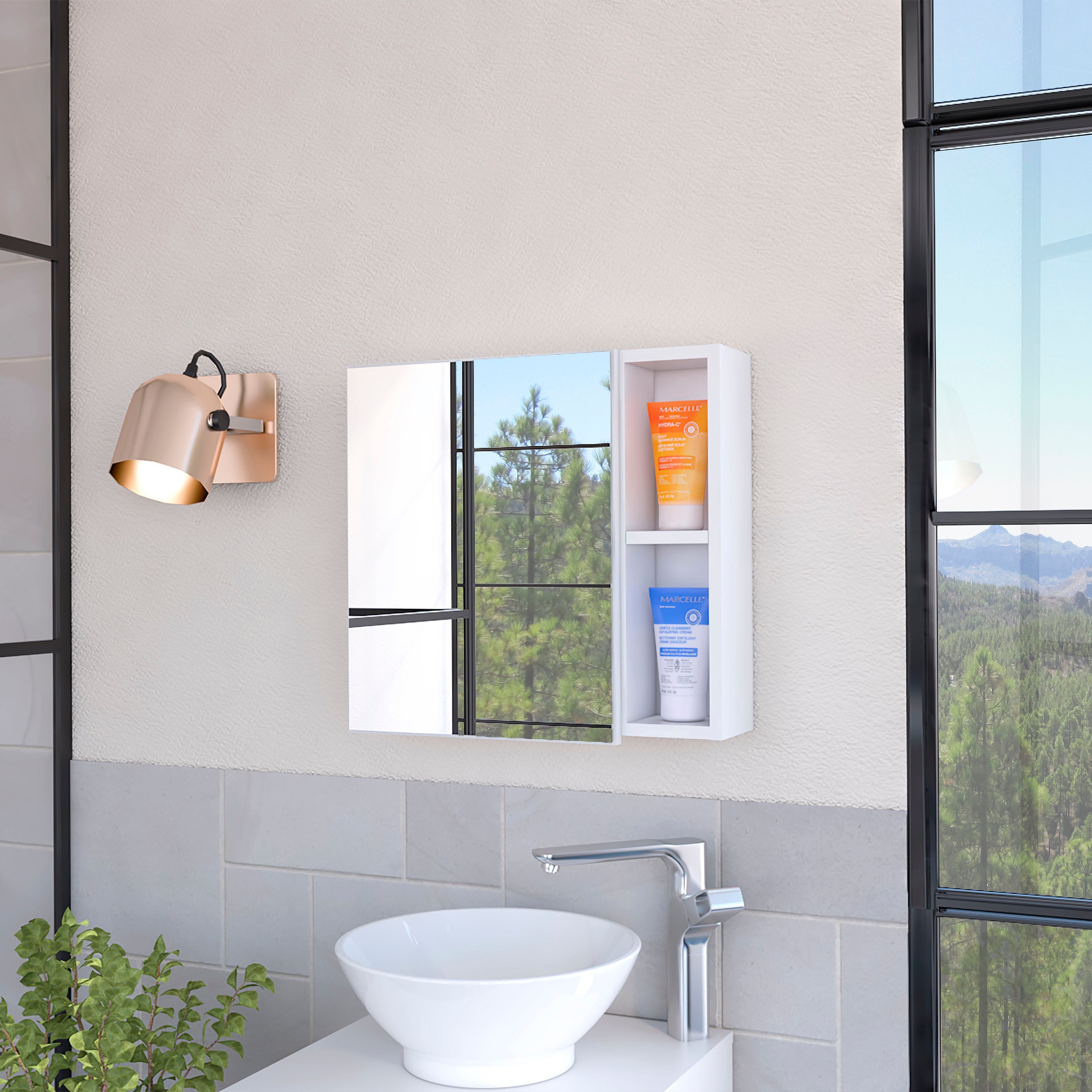 2-Shelf Medicine Cabinet with Mirror