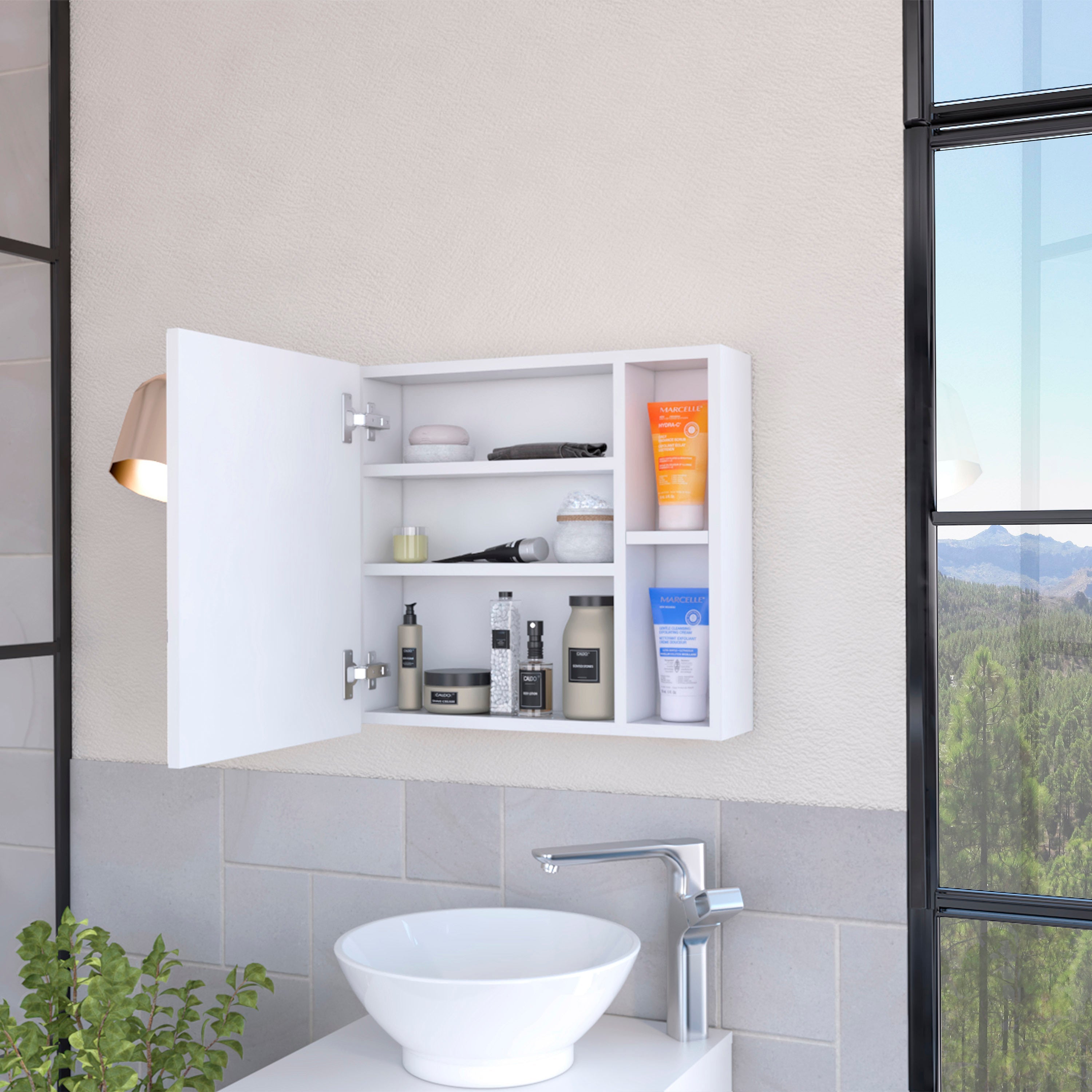 2-Shelf Medicine Cabinet with Mirror