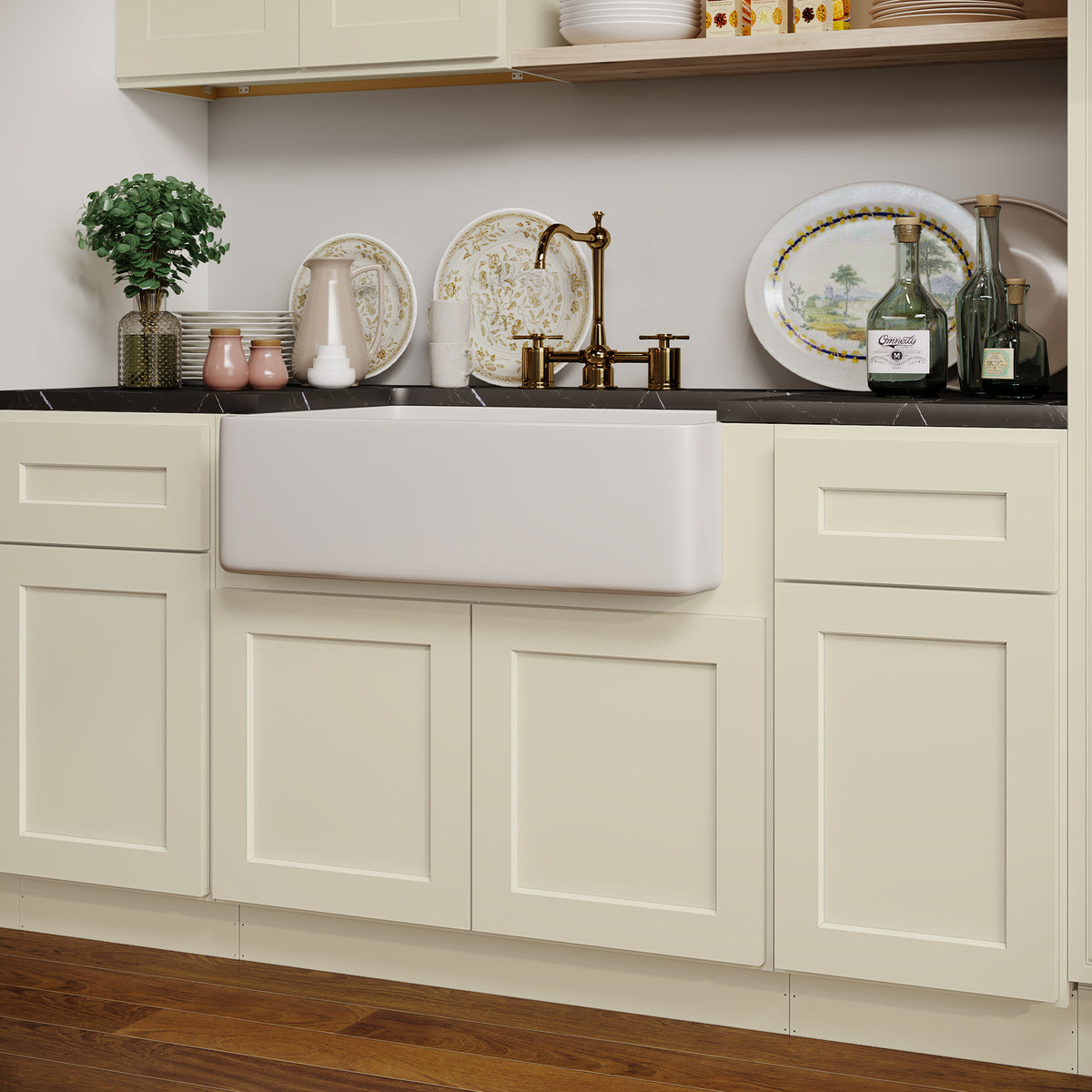 FSB Series Plywood Ready to Assemble Farm Sink Base Cabinet with 2 Doors