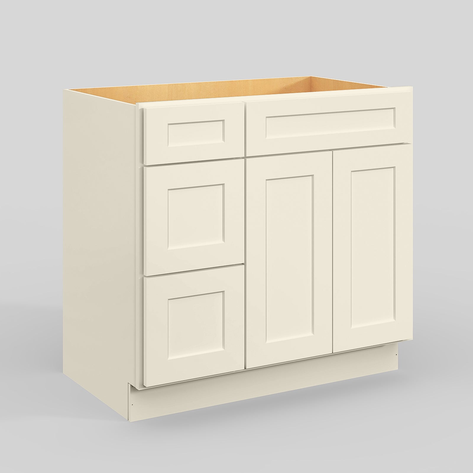 V Series One Left Door Three Drawer Bathroom Vanity Base Cabinet, Kitchen Cabinet