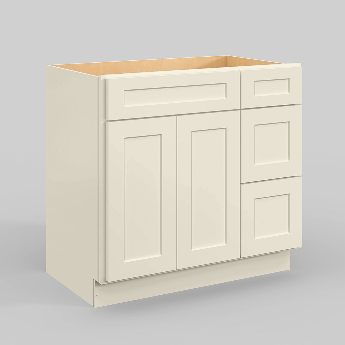 V Series One Left Door Three Drawer Bathroom Vanity Base Cabinet, Kitchen Cabinet