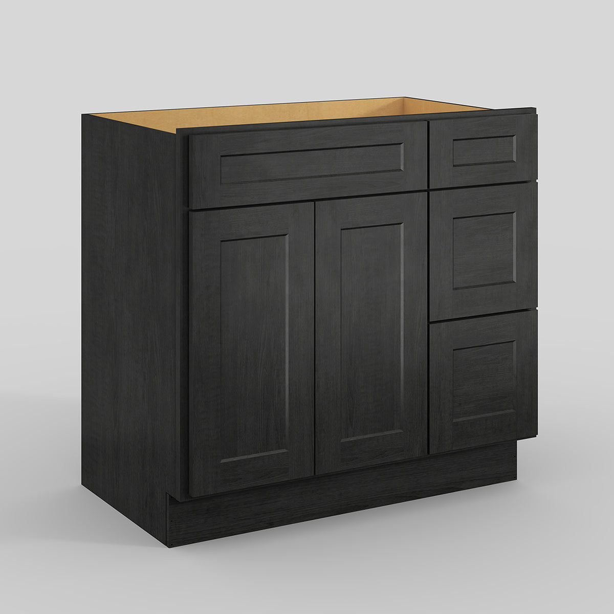 V Series One Left Door Three Drawer Bathroom Vanity Base Cabinet, Kitchen Cabinet