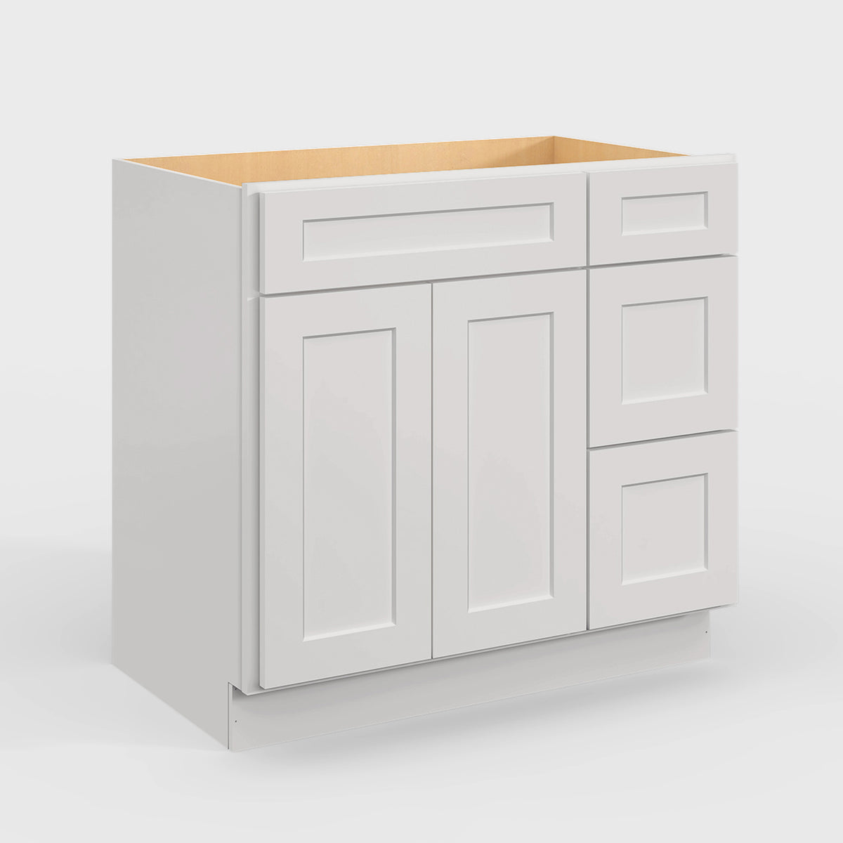 V Series One Left Door Three Drawer Bathroom Vanity Base Cabinet, Kitchen Cabinet