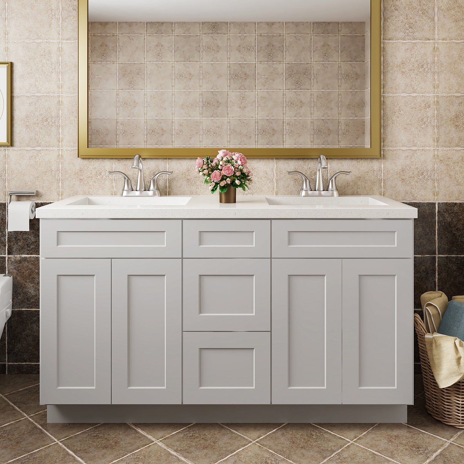 V Series VSDB Three Drawer Bathroom Vanity Base Cabinet, Kitchen Cabinet