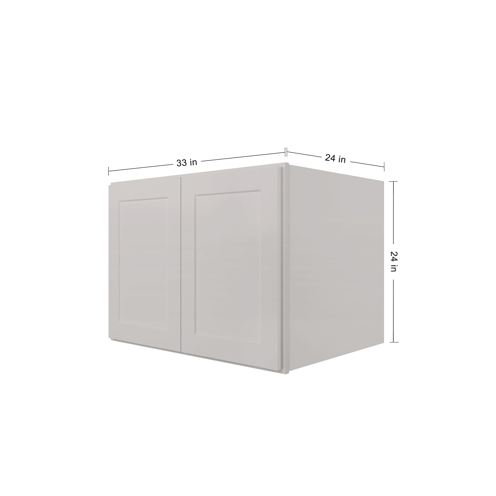 HOMLUX Easy-DIY 33-in W x 24-in D x 24-in H in Shaker White Ready to Assemble Wall Refrigerator Kitchen Cabinet with 2 Doors